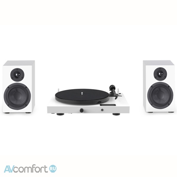 Pro-Ject JukeBox E1+Speaker Box 5 Set Piano White