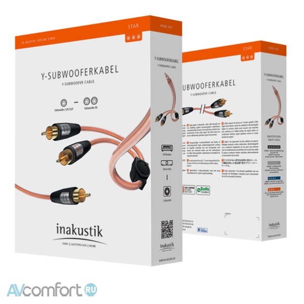 INAKUSTIK Star Y-Sub - 2 RCA Cable, 3.0 m