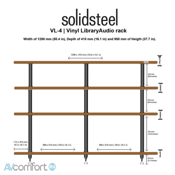 Solidsteel VL-4 White/Walnut
