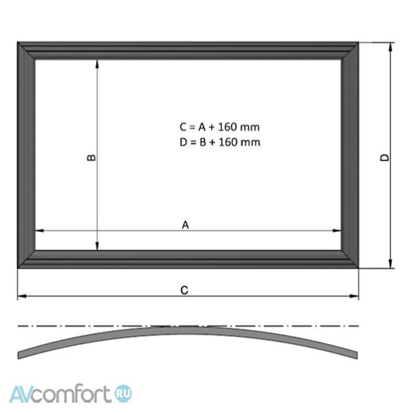 KAUBER Frame Sferic Velvet 81" 101x180 PCTR 16:9