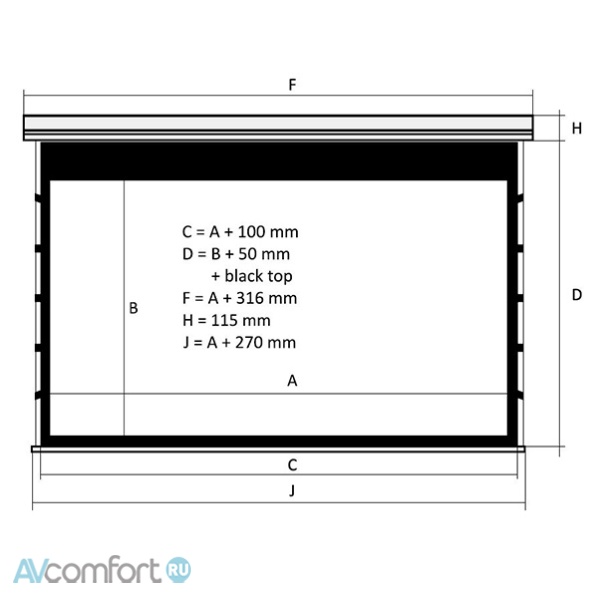 Kauber Red Label Tensioned - BT 104&quot; 129x230 дроп 50 см. Clear Vision 16:9