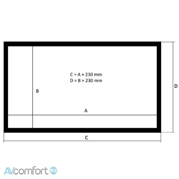 Kauber Frame Large Velvet Cinema 226&quot; 500x281 White Ice