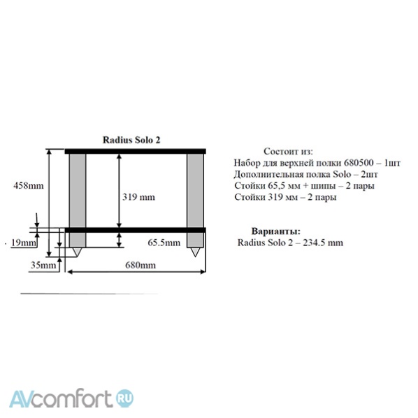 Solid Tech Radius Solo 2  black corner-pillars Birch
