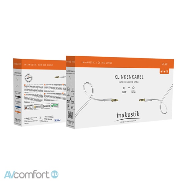 INAKUSTIK Star MP3 Audio Cable, jack 3,5, 0.75 m