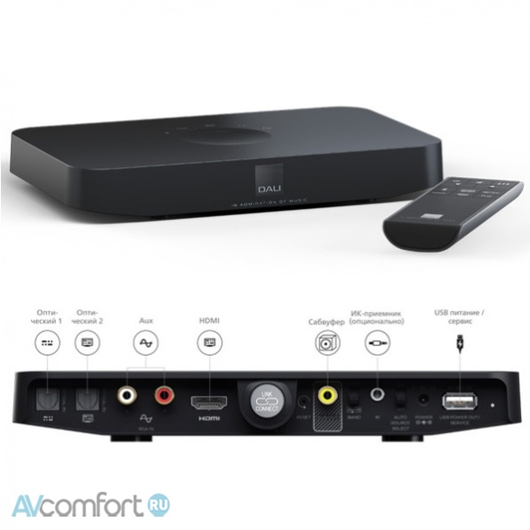 DALI Oberon On-Wall C + Sound Hub Compact Black Ash
