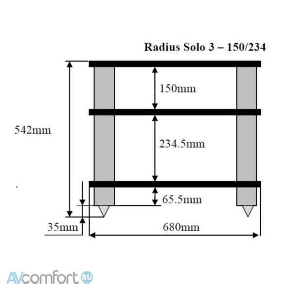 Solid Tech Radius Solo 3 black corner-pillars Oak