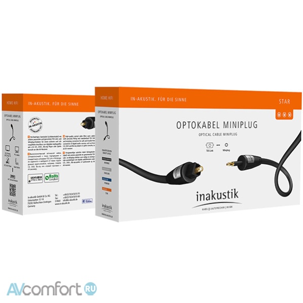 INAKUSTIK Star Optical Cable Toslink - Miniplug 3,0 m