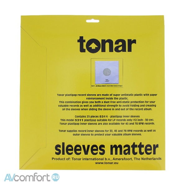 Tonar Anti-Static Record Sleeves (5311)