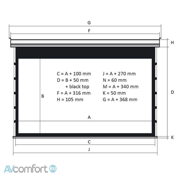Kauber Blue Label Tensioned - BT 131&quot; 290x163 дроп 40 см. Microperforated 16:9